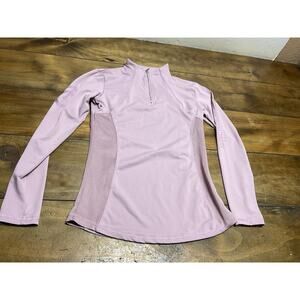 Aztec Diamond Riding Shirt Women's Long Sleeve Tops Slim Fit Stretch Pink Medium